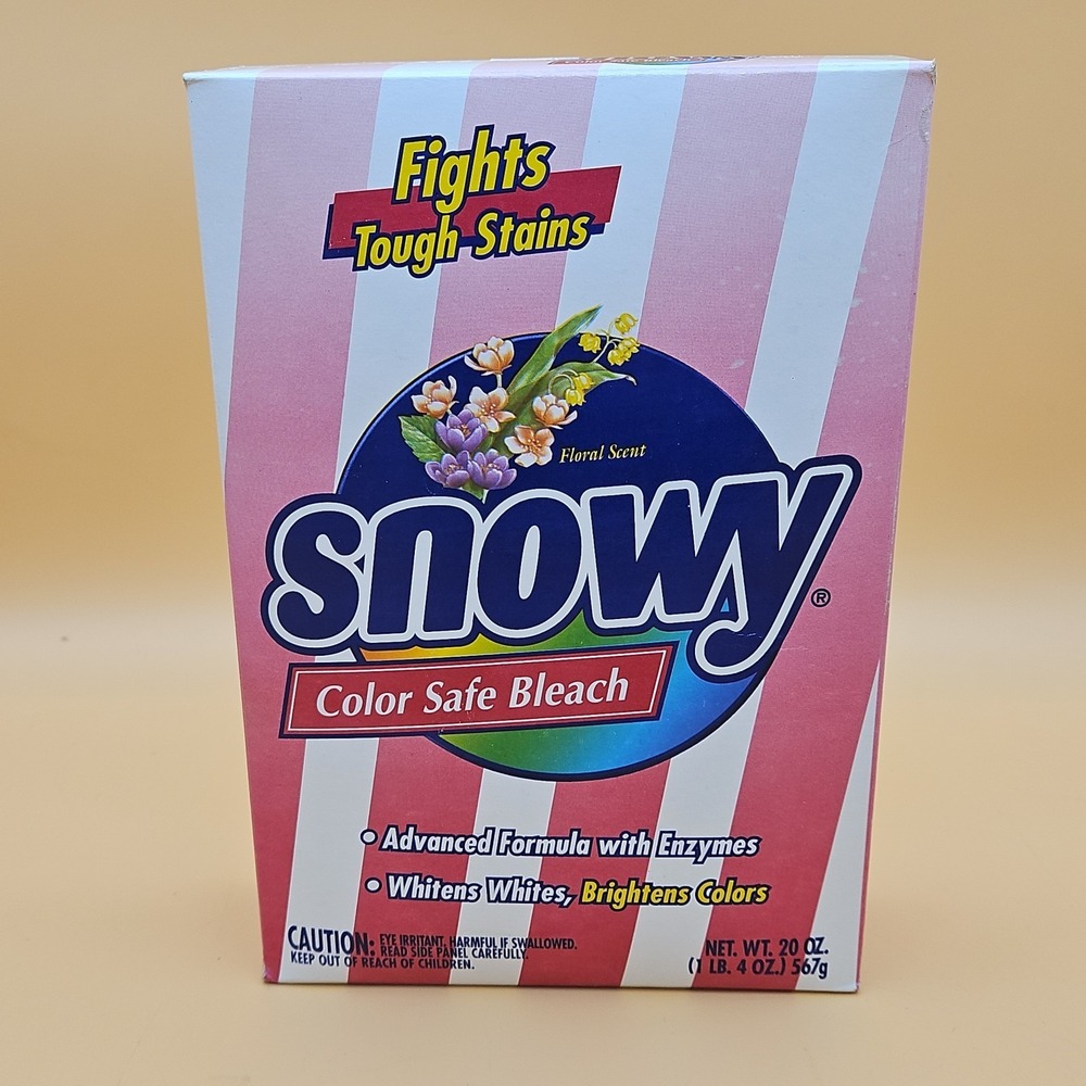 Vintage Snowy Color Safe All Fabric Bleach Unopened Powder 20oz NOS NIB‎ 2000